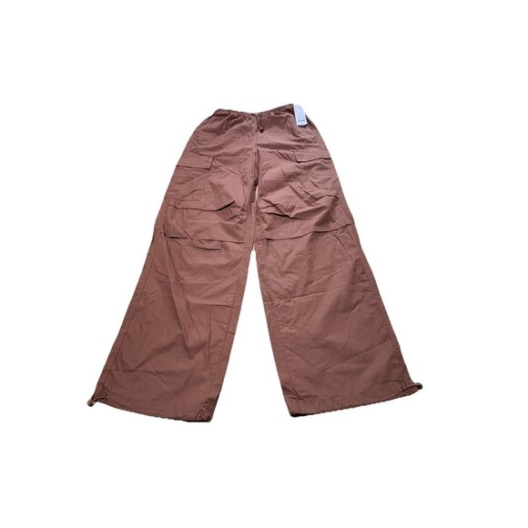 Wild Fable Brown Parachute Pants Mid Rise baggy Drawstring Pull On XS - Picture 4 of 10